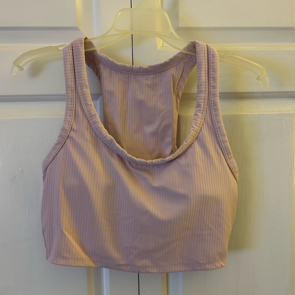 Cropped Workout Top with Built-in Bra